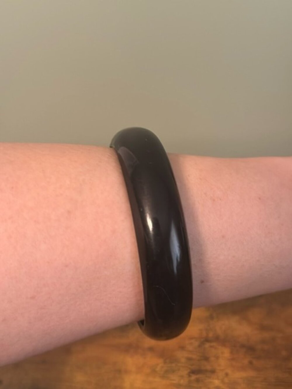 Vintage Plastic Bangle Bracelet, Black, Retro, Boho